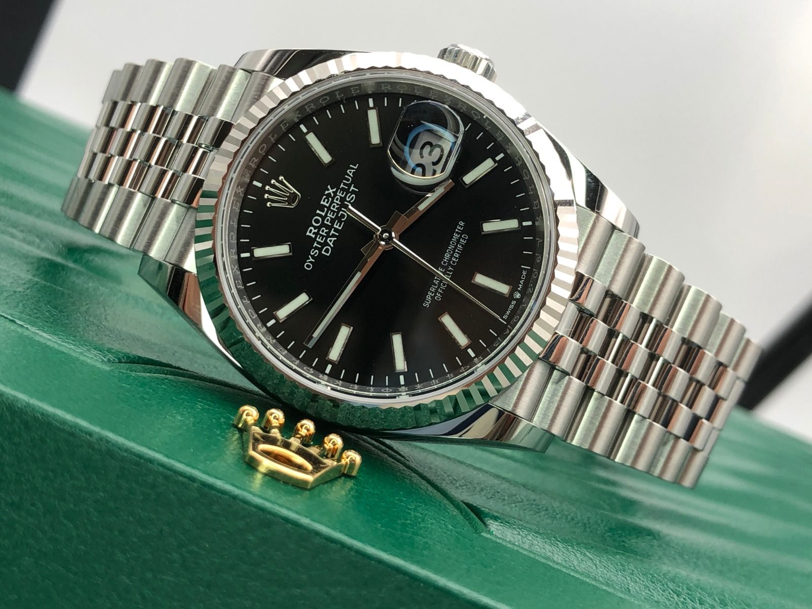 Rolex Datejust 36mm Black Stick Dial, Stainless Steel Jubilee Bracelet Watch
