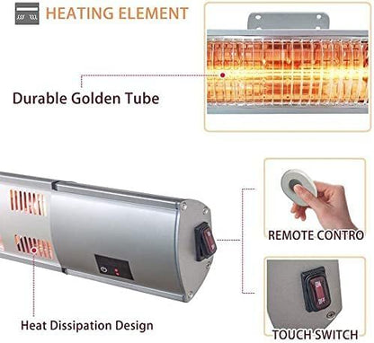 1500W Super Quiet Wall-Mounted Electric Heaters with Remote Control