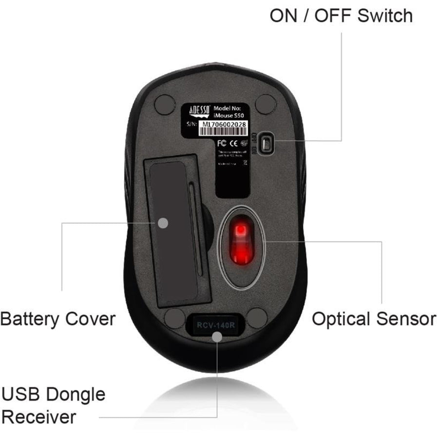 Adesso iMouse S50 - 2.4GHz Wireless Mini Mouse