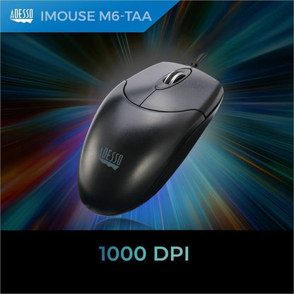 Adesso iMouse M6-TAA - Optical Scroll Mouse (TAA Compliant)