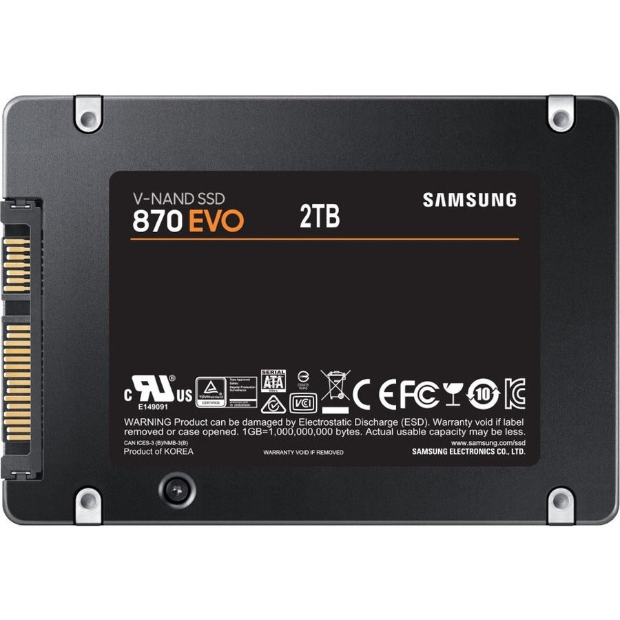 Samsung 870 EVO MZ-77E2T0E 2 TB Solid State Drive - 2.5" Internal - SATA (SATA/600)