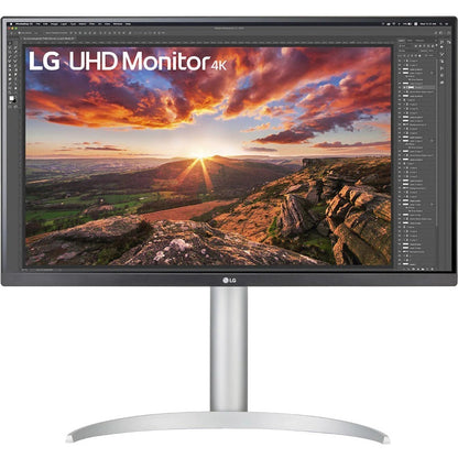 LG 27BP85UN-W 27" Class 4K UHD Gaming LCD Monitor - 16:9 - Silver, Black, White