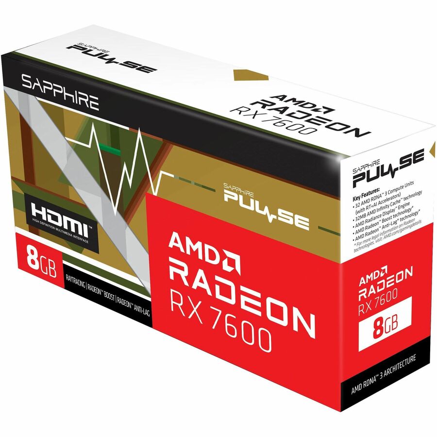 Sapphire AMD Radeon RX 7600 Graphic Card - 8 GB GDDR6