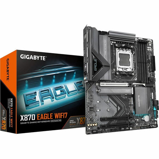 Gigabyte Ultra Durable X870 EAGLE WIFI7 Gaming Desktop Motherboard - AMD X870 Chipset - Socket AM5 - ATX