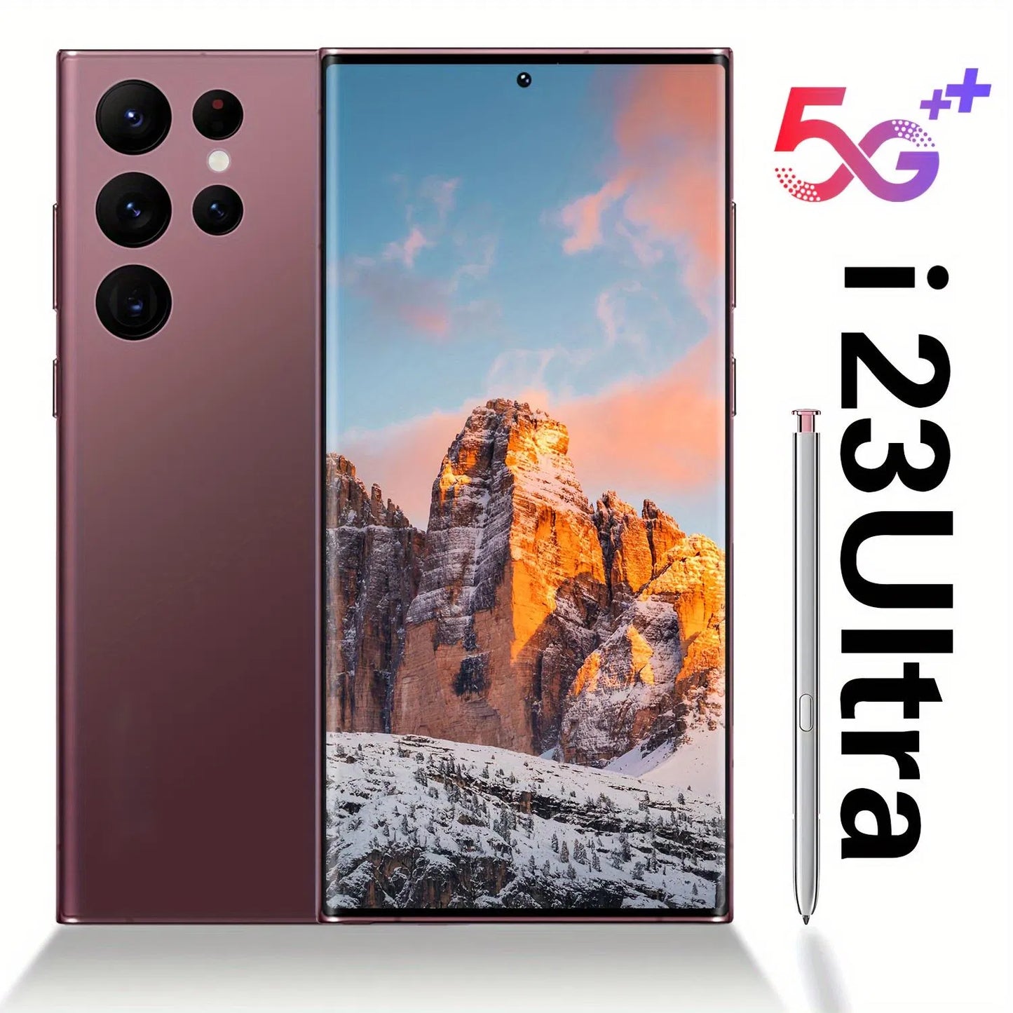 256GB Dual SIM I23 Ultra Android Phone - 6.8" Full HD Display, Built-In Pen, Unlocked For Worldwide Use - High-Performance Mobile With Advanced Camera And Long- Lasting Battery(Rose Pink)