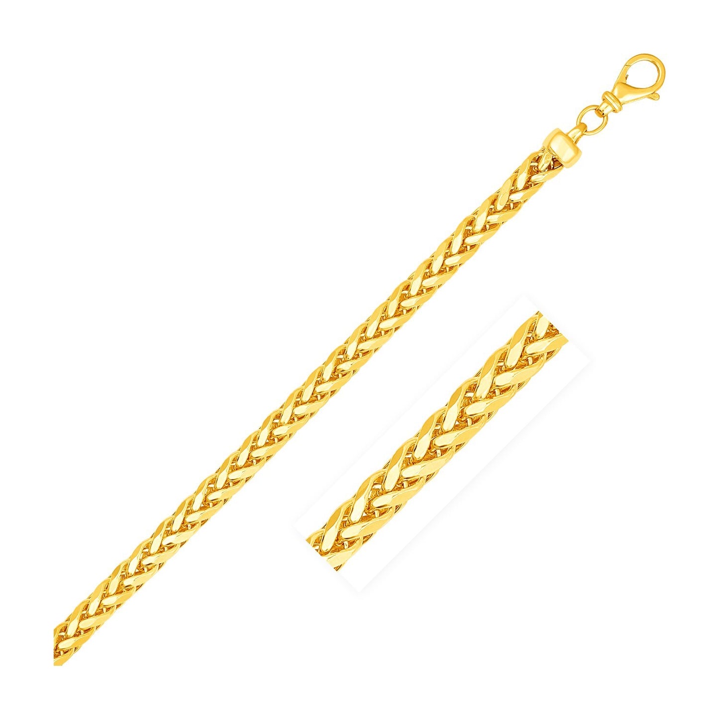 Size: 24'' - 14k Yellow Solid Gold Diamond Cut Round Franco Chain (4.00 mm)