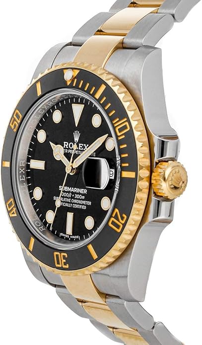 Rolex Submariner Date 40mm - Black Dial, Two Tone Stainless Steel &amp; 18K Yellow Gold Oyster Bracelet Watch Men's Rolex Submariner Black Two-Tone Oyster Bracelet Watch