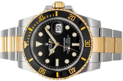 Rolex Submariner Date 40mm - Black Dial, Two Tone Stainless Steel &amp; 18K Yellow Gold Oyster Bracelet Watch Men's Rolex Submariner Black Two-Tone Oyster Bracelet Watch