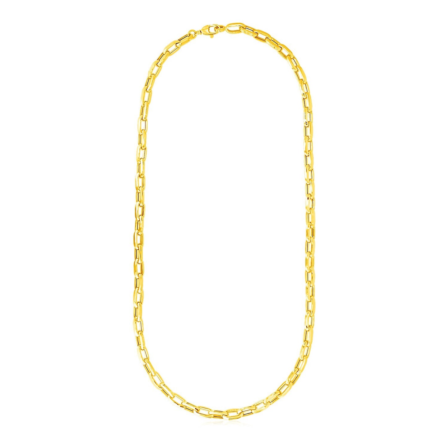 Size: 24'' - 14k Yellow Gold Mens Paperclip Chain Necklace