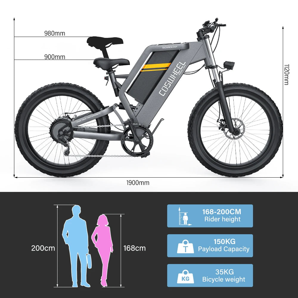 Coswheel T24 1000w Motorcycle Adul Drit Bike Mountain Bikes