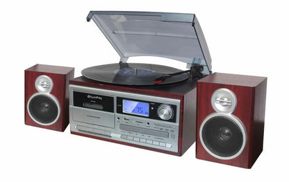 Techplay Odc128bt 3-speed Turntable With Cassette Player/recorder