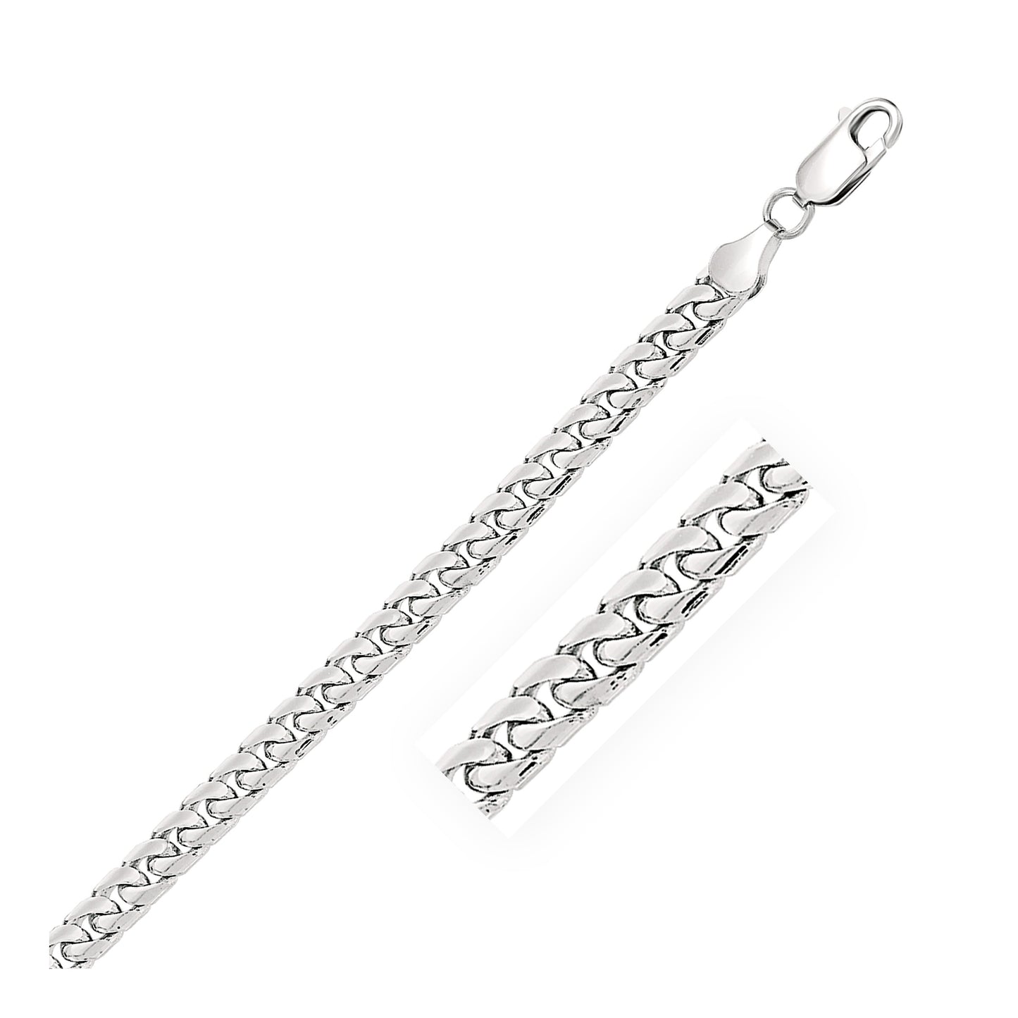 14k White Gold Solid Miami Cuban Chain (6.00 mm)