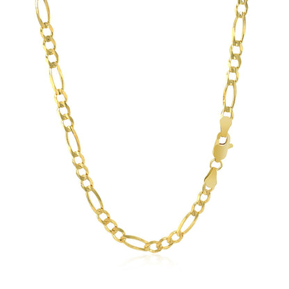 14k Yellow Gold Solid Figaro Chain (3.80 mm)