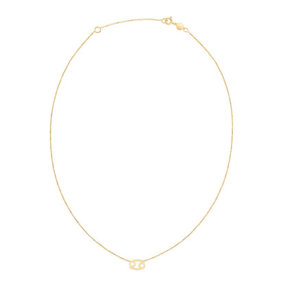 14K Yellow Gold Cancer Necklace