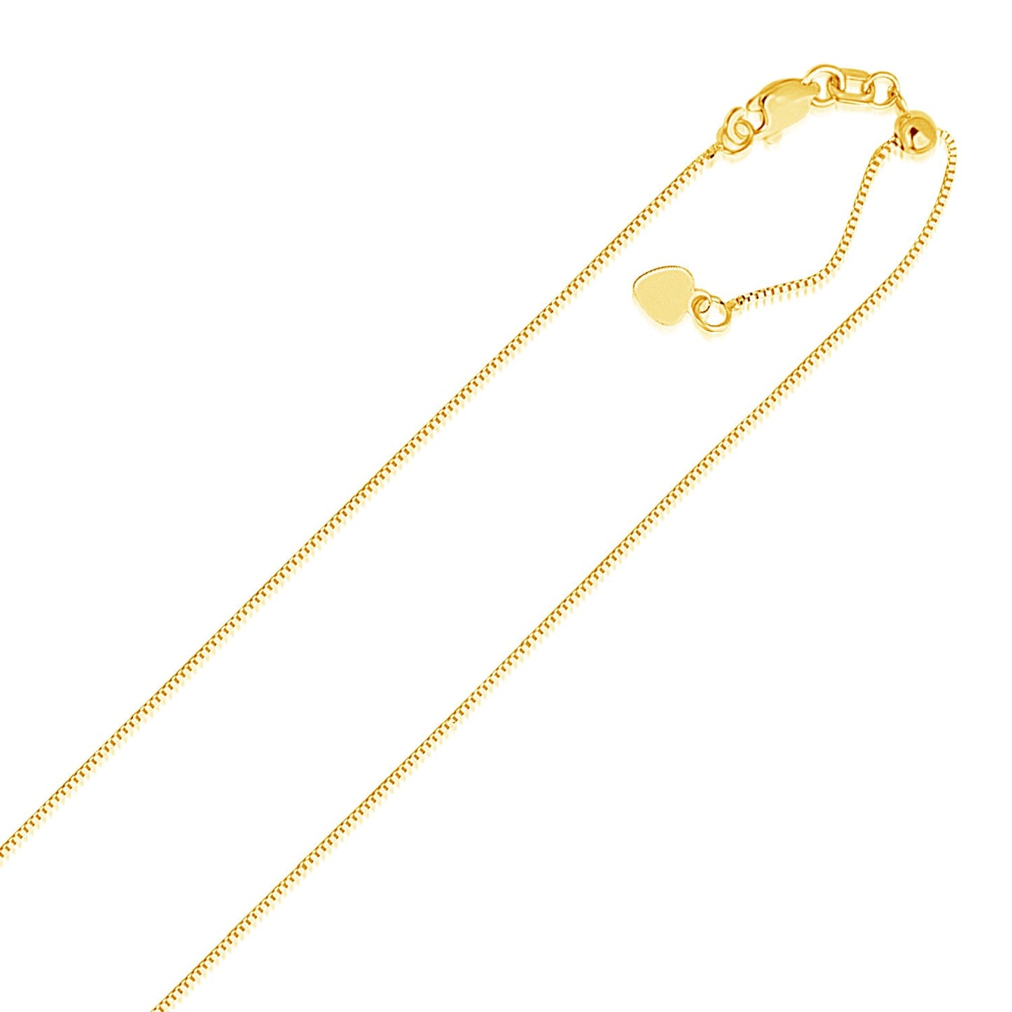 14k Yellow Gold Adjustable Box Chain (0.70 mm)