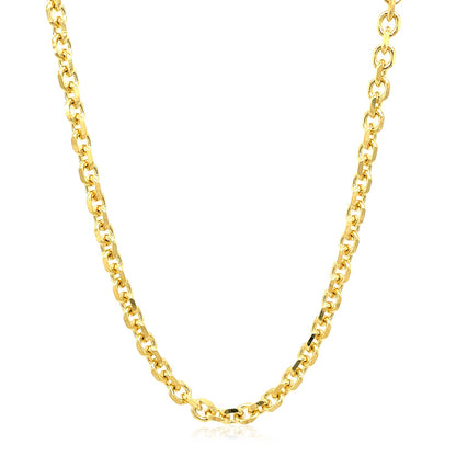 14k Yellow Gold Diamond Cut Cable Link Chain (3.70 mm)