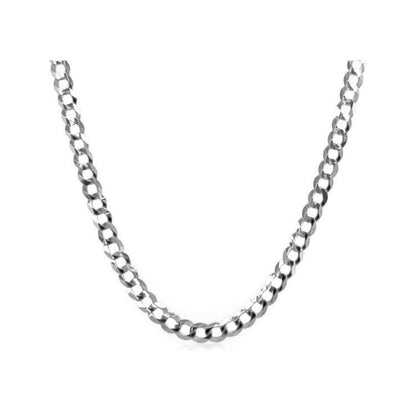 14k White Gold Solid Curb Chain (2.60 mm)