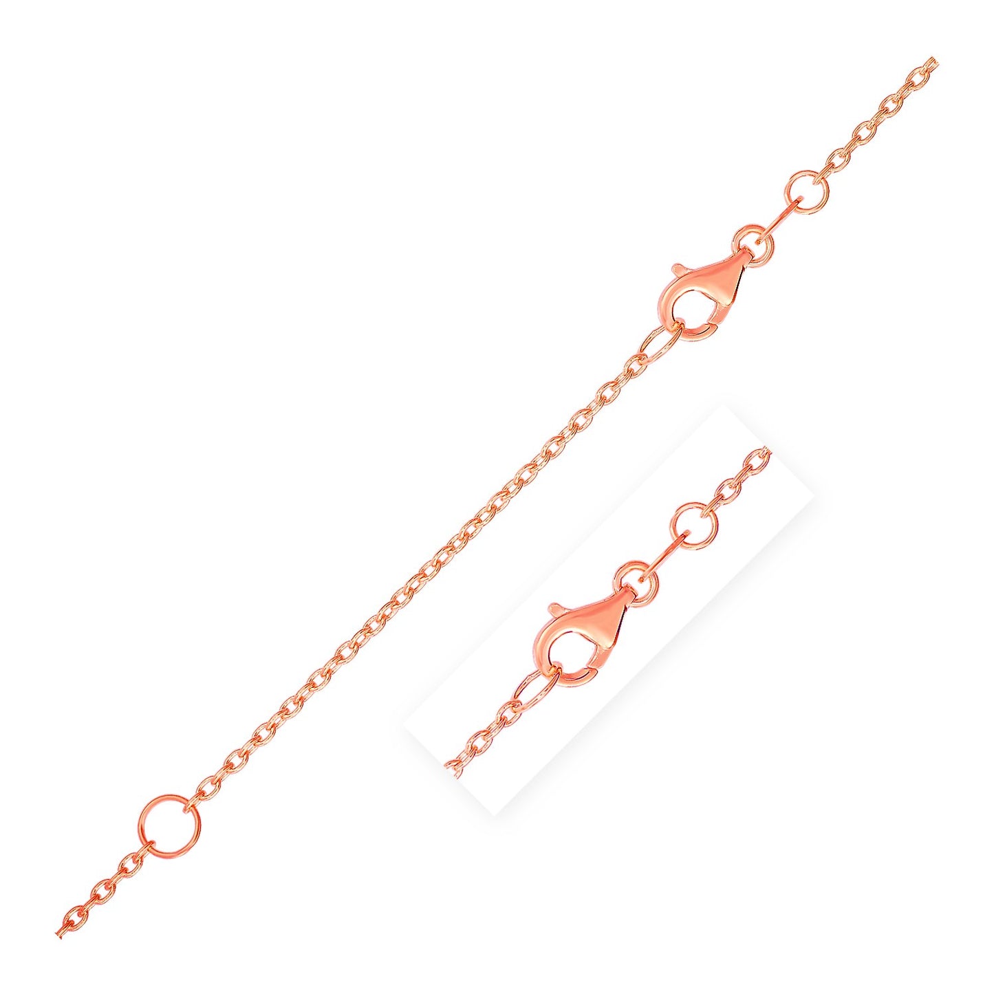 Extendable Cable Chain in 14k Rose Gold (1.20 mm)