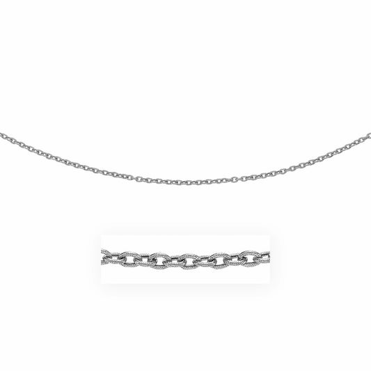 14k White Gold Pendant Chain with Textured Links (2.90 mm)