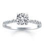 14k White Gold Diamond Engagement Ring Mounting with Shared Prong Diamonds