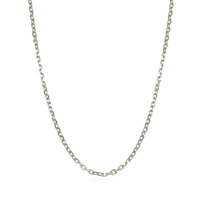 14k White Gold Diamond Cut Cable Link Chain (1.9 mm)