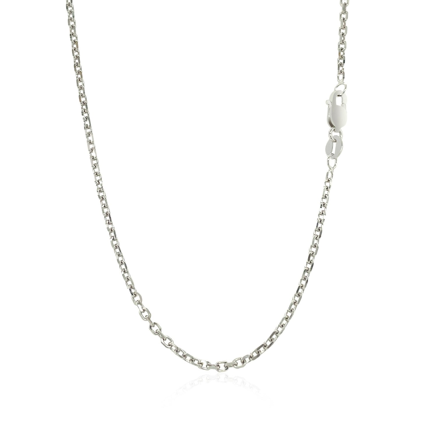 14k White Gold Diamond Cut Cable Link Chain (1.9 mm)