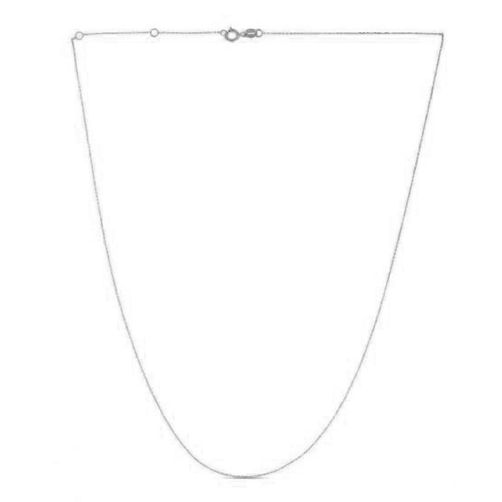 Double Extendable Diamond Cut Cable Chain in White Gold (0.87 mm)