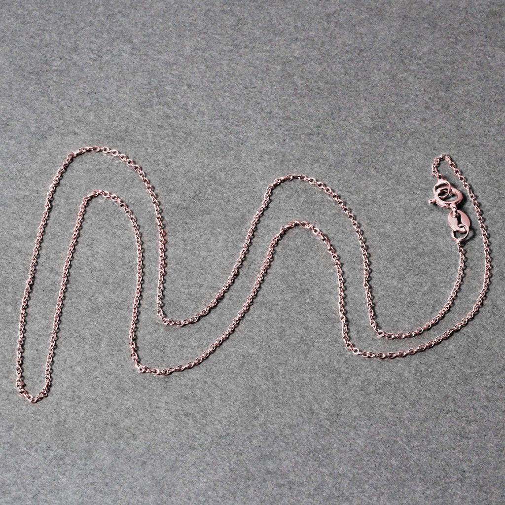 14k Pink Gold Diamond Cut Cable Link Chain (0.87 mm)