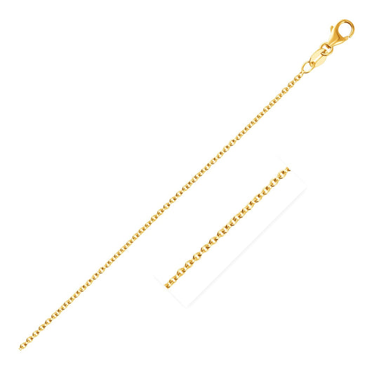 14k Yellow Gold Round Cable Link Chain (1.5 mm)