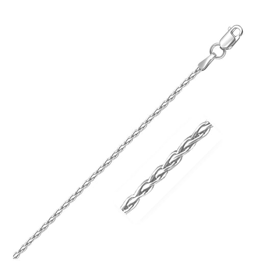 14k White Gold Round Wheat Chain (1.5 mm)