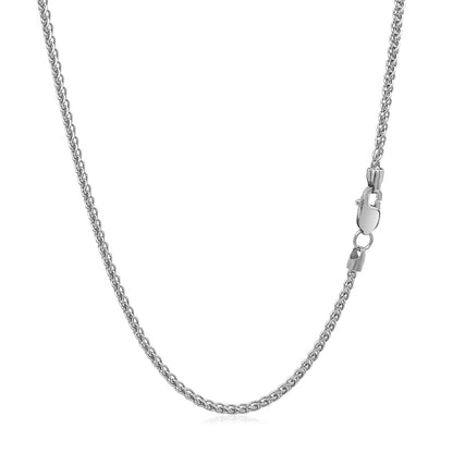 14k White Gold Round Wheat Chain (1.5 mm)