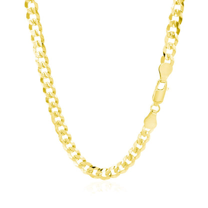 14k Yellow Gold Solid Curb Chain (5.70 mm)