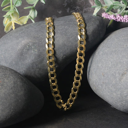 14k Yellow Gold Solid Curb Chain (5.70 mm)