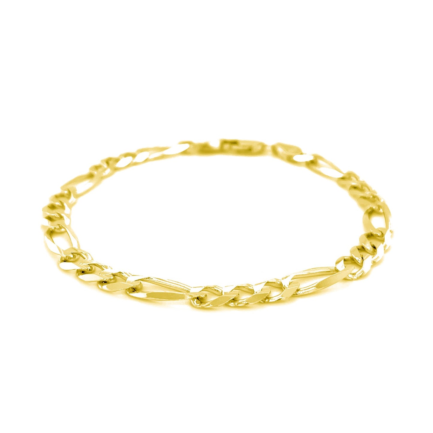 14k Yellow Gold Solid Figaro Bracelet (6.00 mm)