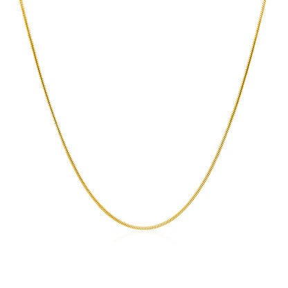 14k Yellow Gold Round Snake Chain (0.90 mm)