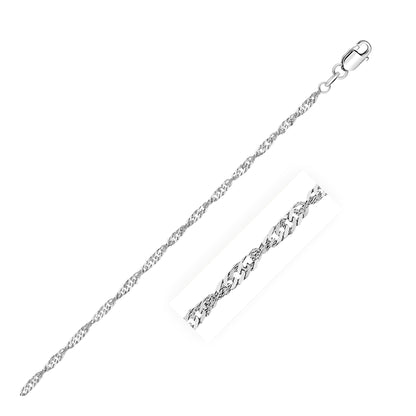 14k White Gold Singapore Chain (2.10 mm)