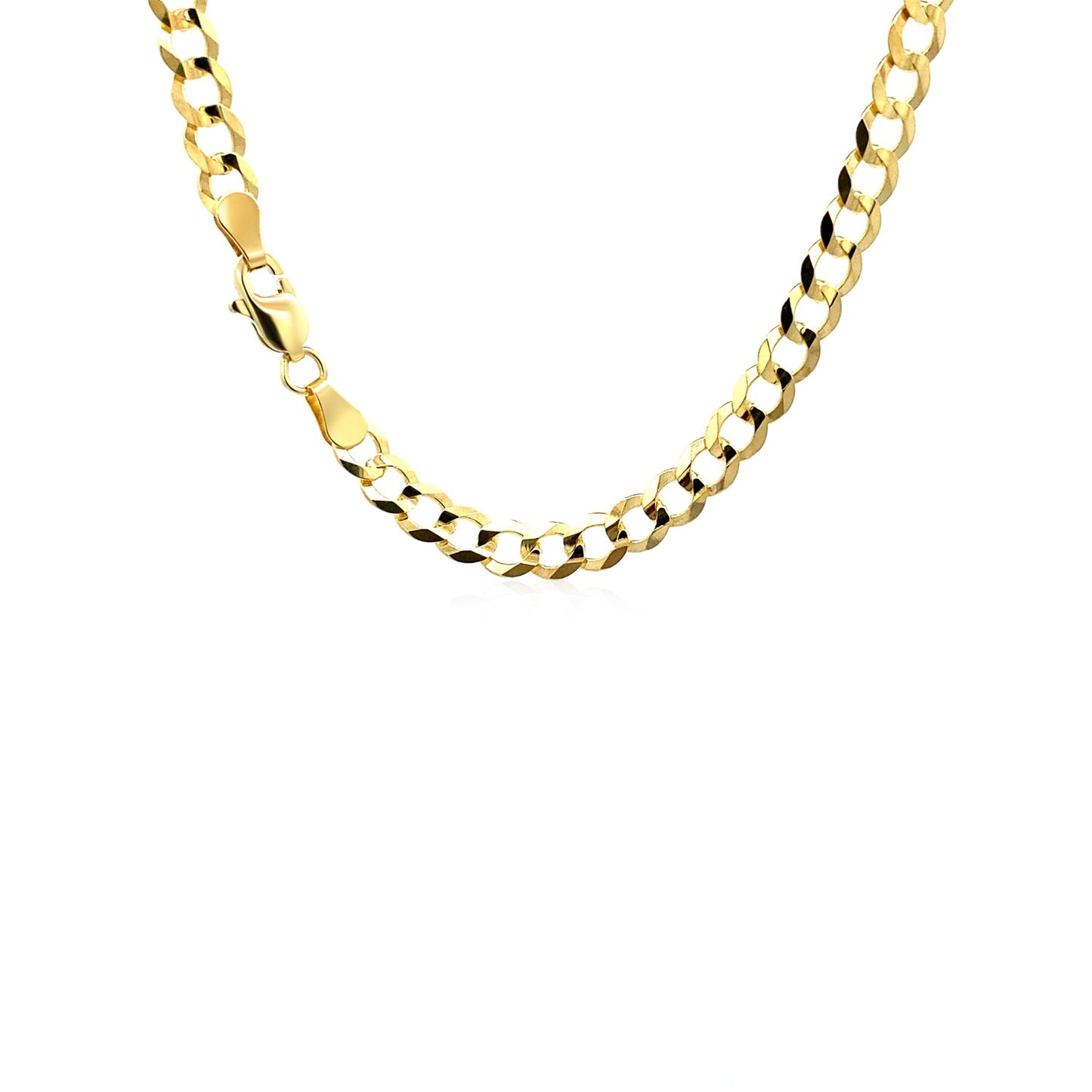 14k Yellow Gold Solid Curb Chain (4.70 mm)