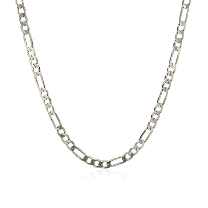 14k White Gold Solid Figaro Chain (3.00 mm)