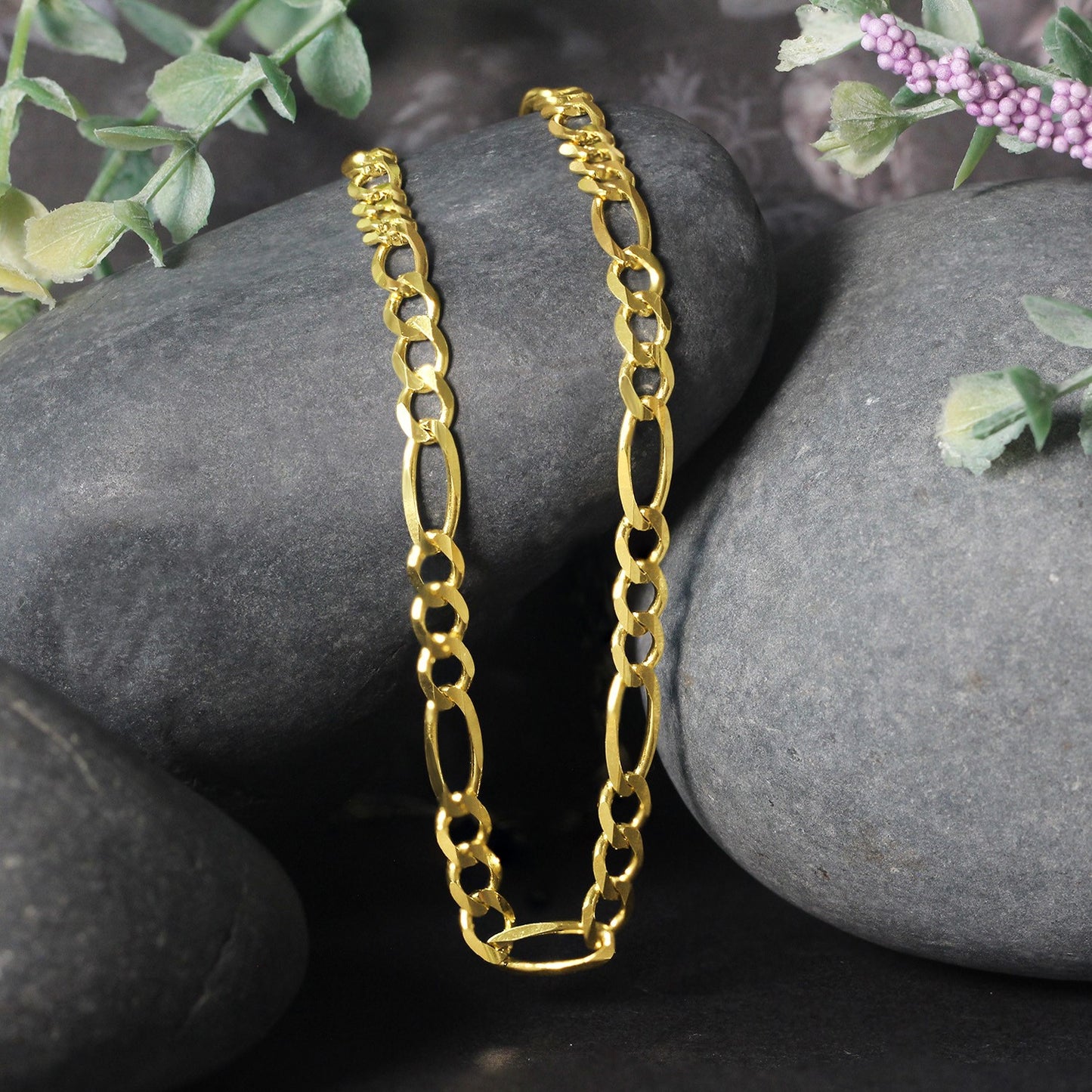 14k Yellow Gold Solid Figaro Chain (4.50 mm)