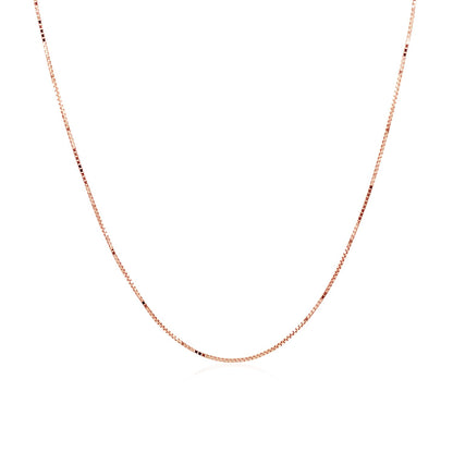 14k Rose Gold Classic Box Chain 0.60 mm