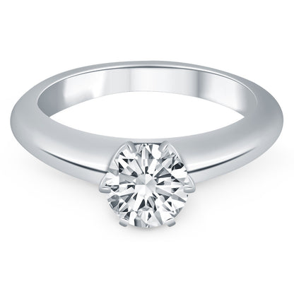 14k White Gold Solitaire Cathedral Engagement Ring