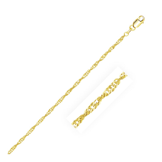 14k Yellow Gold Singapore Chain (2.10 mm)