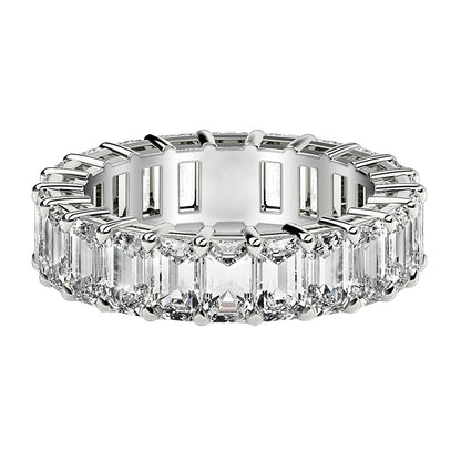 Emerald Cut Lab Grown Diamond Eternity Ring in 14k White Gold (5 cttw FG/VS2)