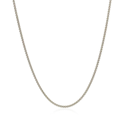 18k White Gold Round Wheat Chain (1.20 mm)