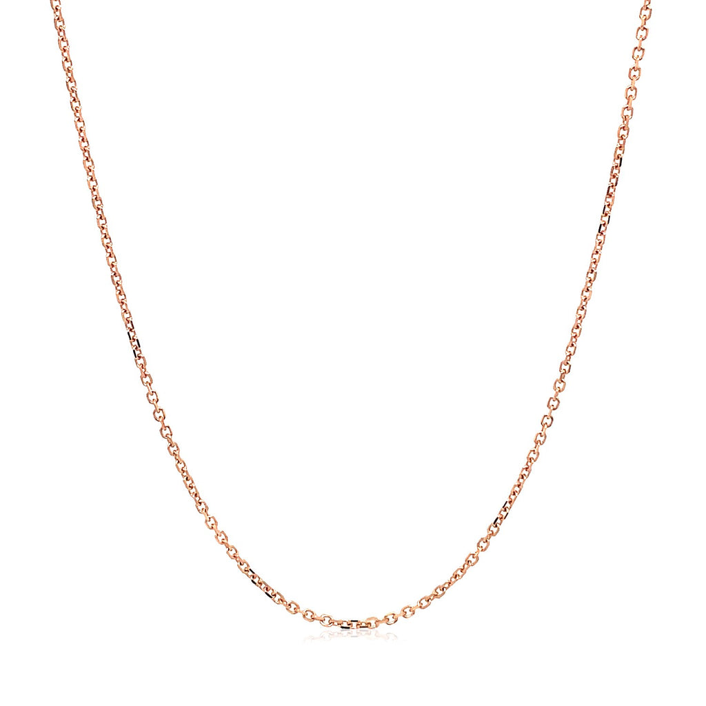 14k Rose Gold Diamond Cut Cable Link Chain (1.10 mm)