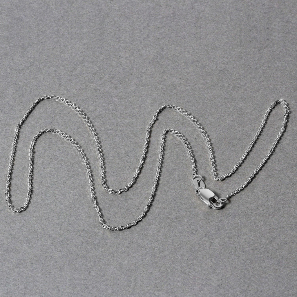 14k White Gold Diamond Cut Cable Link Chain (1.10 mm)