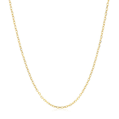 14k Yellow Gold Faceted Cable Link Chain (1.2 mm)