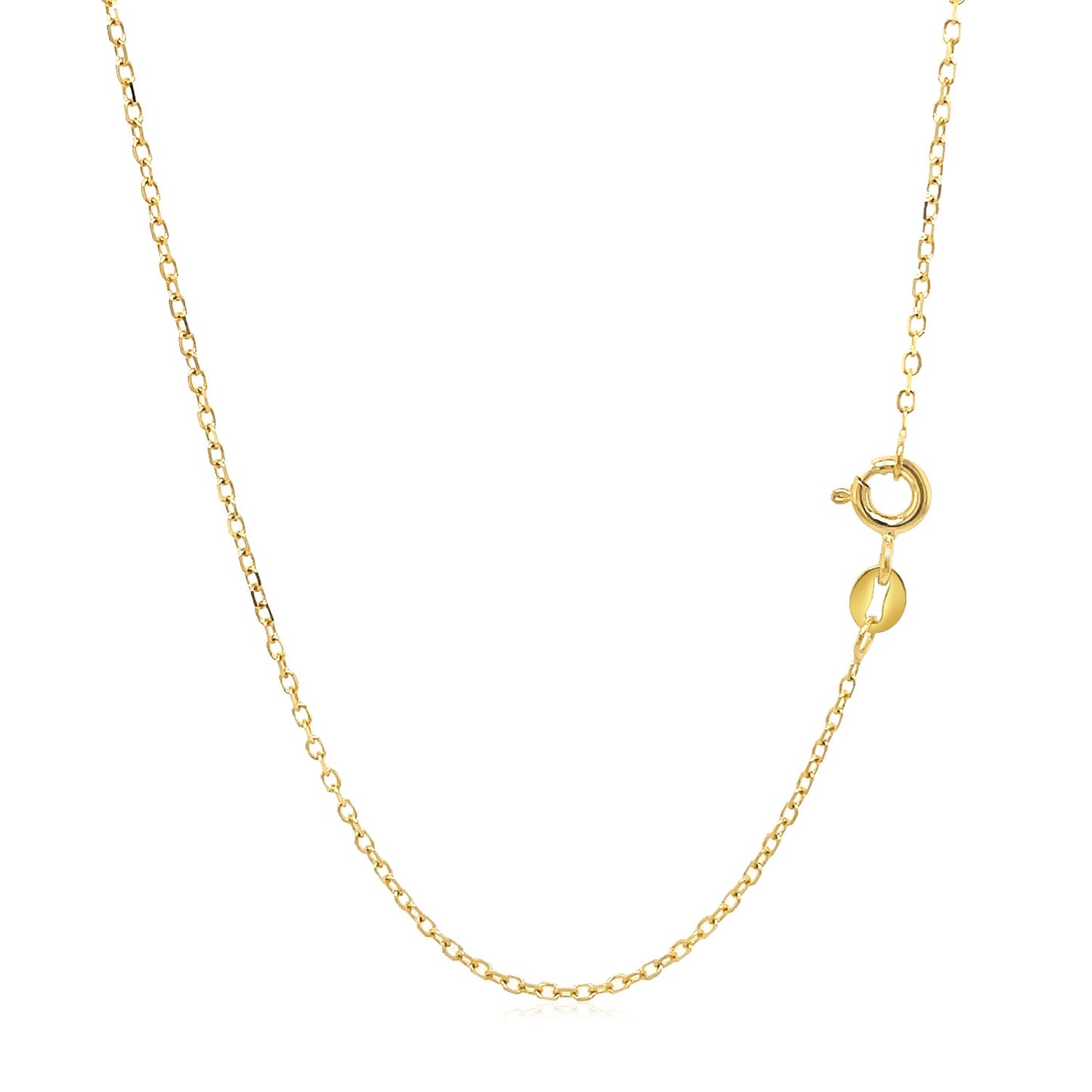 14k Yellow Gold Faceted Cable Link Chain (1.2 mm)