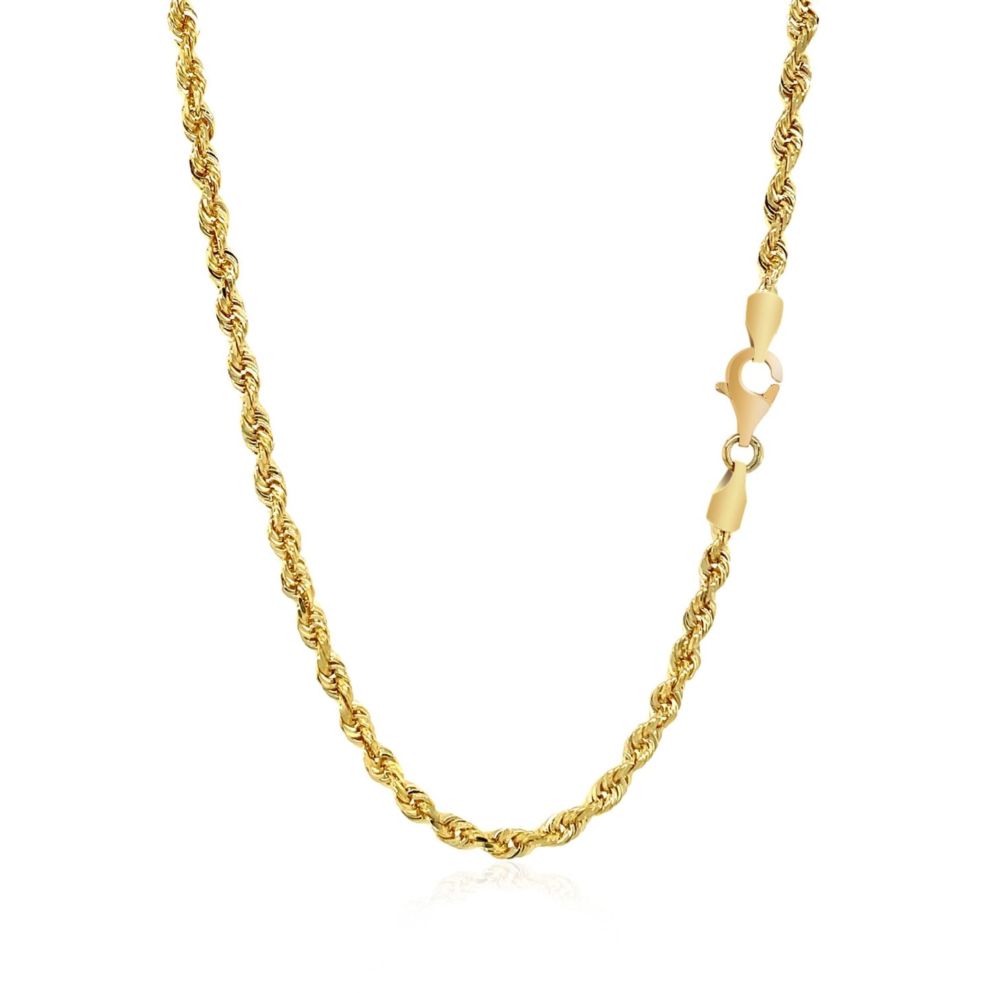 14k Yellow Gold Solid Diamond Cut Rope Chain (3.00 mm)