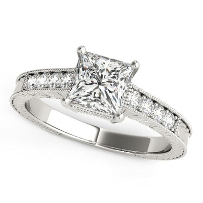 14k White Gold Antique Style Diamond Engagement Ring (1 1/8 cttw)